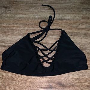 Cross Front Halter Bikini Top